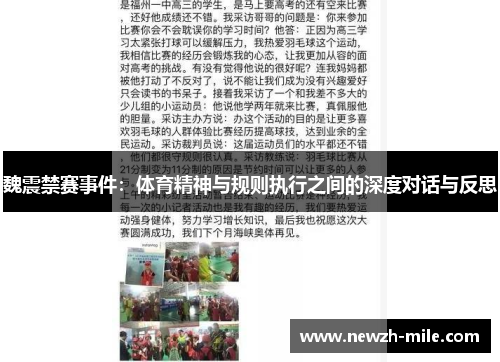 魏震禁赛事件：体育精神与规则执行之间的深度对话与反思